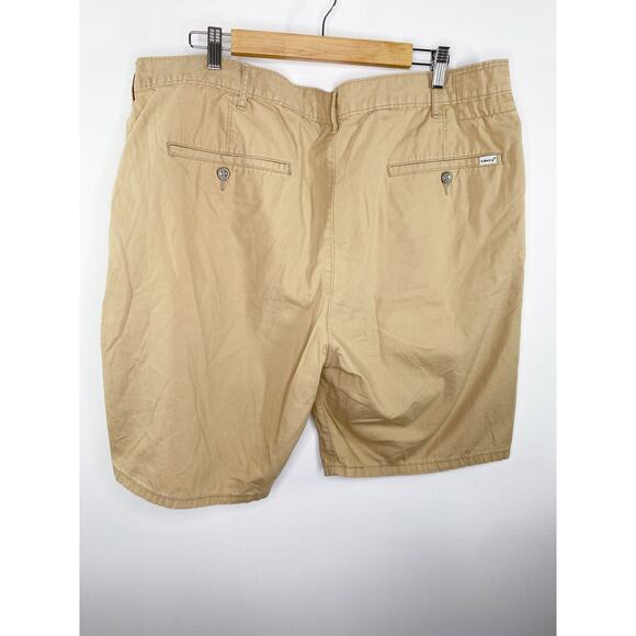 Levi's True Chino Khaki Tan Brown Straight 100% Cotton Shorts Men's Size 42 - Picture 2 of 8